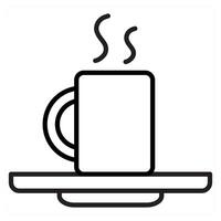 break time icon concept in black line color vector