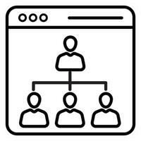 Hierarchy concept in black line color vector