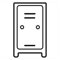 Locker in black line color vector