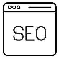 Seo and optimization icon concept in black line color vector