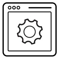 Seo and optimization icon in black line color vector