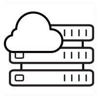 Cloud Hosting icon concept in black line color vector