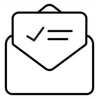 Letter icon concept in black line color vector
