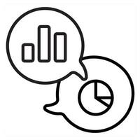 Statistics and analysis icon in black line color vector