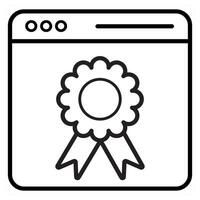 Page Quality icon concept in black line color vector