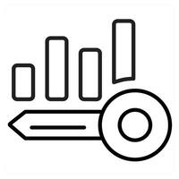 Statistics and chart icon concept in black line color vector