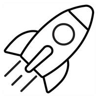Start Up icon concept in black line color vector