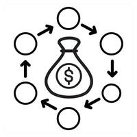 Digital marketing icon concept in black line color vector