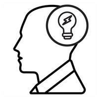 Creativity concept in black line color vector