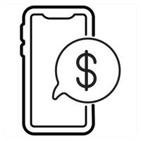 mobile message icon concept in black line color vector