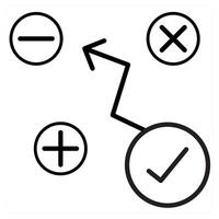 Calculation icon concept in black line color vector
