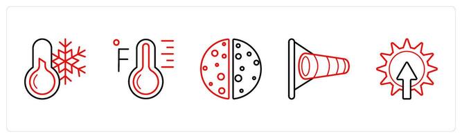 thermometer, fahrenheit in red line color vector
