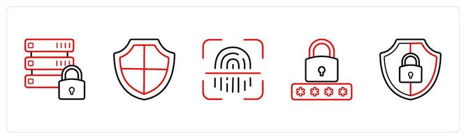 database security, security in red line color vector
