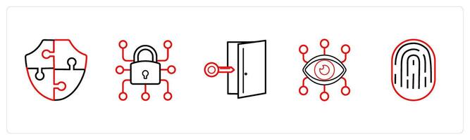 strategy, data lock in red line color vector
