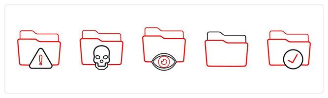 alert, confidential folder in red line color vector