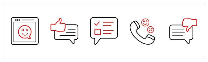 smiley feedback, best feedback in red line color vector