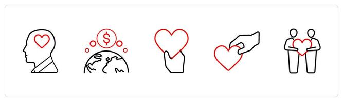 kind, global funding in red line color vector