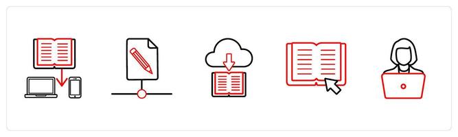 data share, document, download book in red line color vector