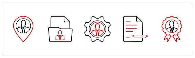 location, personal folder in red line color vector