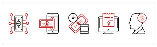 cash flow, insert money in red line color vector