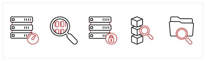 A set of 5 mix icons as drive performance, programming, drive security in red line color vector