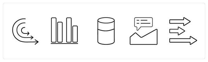 comparison, organization report in black line color vector
