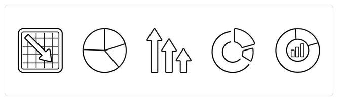 stock market loss, pie chart in black line color vector