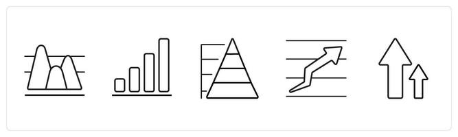 analysis, sales analytics in black line color vector