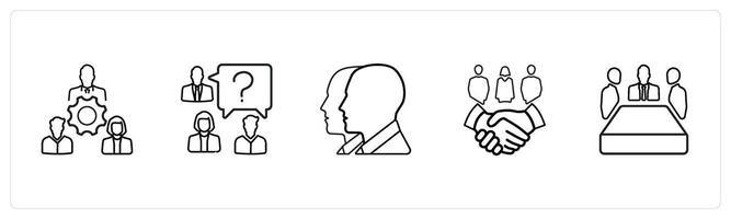 business management, question in black line color vector