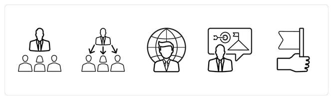 group meeting, trainer in black line color vector