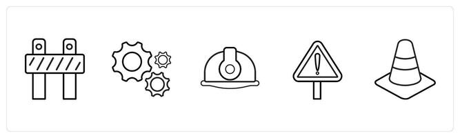 under maintenance, settings in black line color vector
