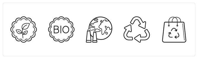 environment, bio, biology in black line color vector