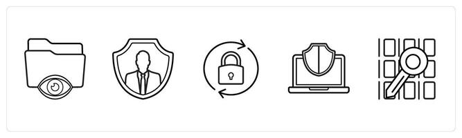 private folder, security in black line color vector