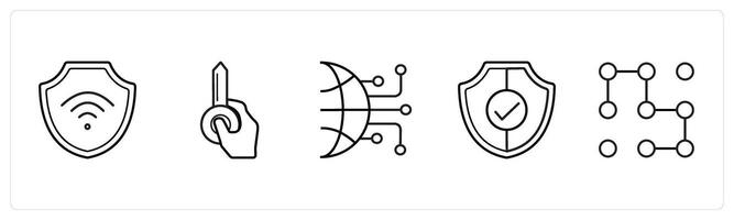secublack wifi, access key in black line color vector