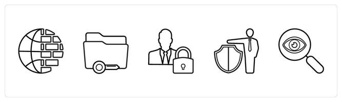 web, folder key in black line color vector