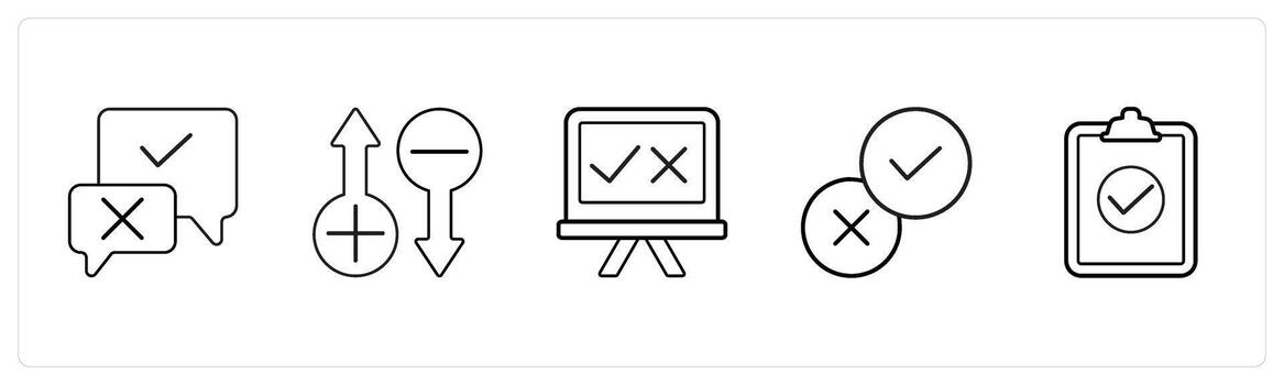 validation, rating, survey in black line color vector