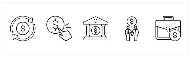 cash flow, pay per click in black line color vector