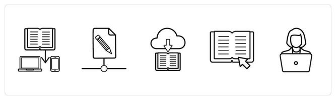 data share, document, download book in black line color vector