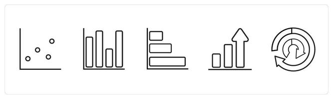 dots chart, finance, horizontal chart in black line color vector