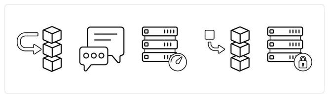 A set of 5 mix icons as add stack, message, drive performance in black line color vector