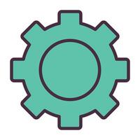 Gear icon for settings and configuration tools. vector