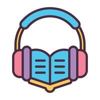 Audiobook icon for online education and digital learning concepts. vector