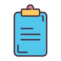 Clipboard document icon for checklist and task management concepts. vector