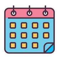 Monthly calendar icon for schedule and planning. vector