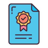Certificate award icon for achievement and recognition concepts. vector