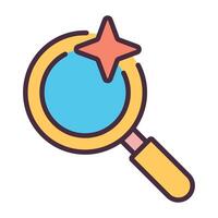 Magnifying glass icon for search and discovery concepts. vector