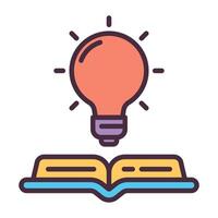 Creative knowledge and innovative learning icon. vector