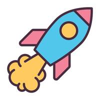 Rocket launch icon vector