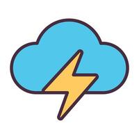 Cloud with lightning bolt icon. vector