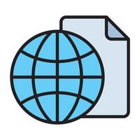 Global document file icon. vector